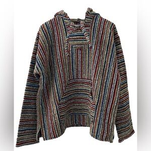 Mexicali Blues Baja Hoodie Men’s Large Striped Surf Pullover